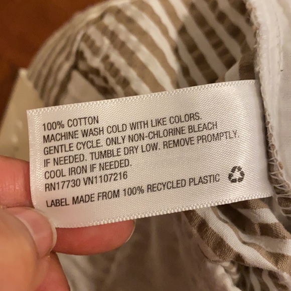NWT A New Day Taupe/white Stripe Seersucker Short - Picture 12 of 15